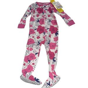 Lamaze Organic Pink, Navy & White Footie Pajamas - NWT - Size 12 months